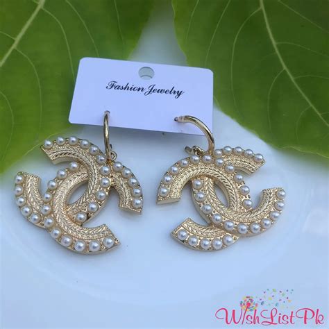 chanel earrings pakistan|chanel crochet earrings.